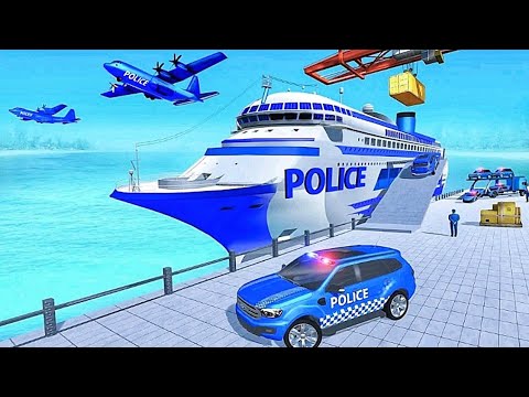 Crazy Car Transport Ship#16। Police Cargo Transporter Truck। Car parking simulator। atv quad bike