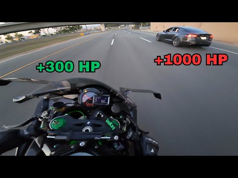 Ninja H2R Meets Tesla Plaid