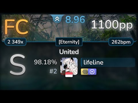 9.0⭐ lifeline | Our Stolen Theory - United [Eternity] +HDDT 98.18% (#2 1100pp FC) - osu!