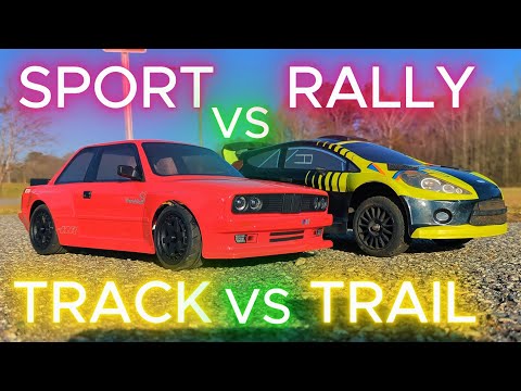 Wir fahren einen BMW E30 gegen ein Rallyeauto im RC-Stil