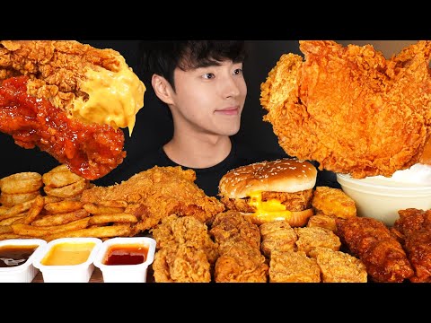 ASMR MUKBANG FRIED CHICKEN & BURGER & CHICKEN NUGGETS & FRIES & ONION RINGS🍔 MUKBANG COMPILATION