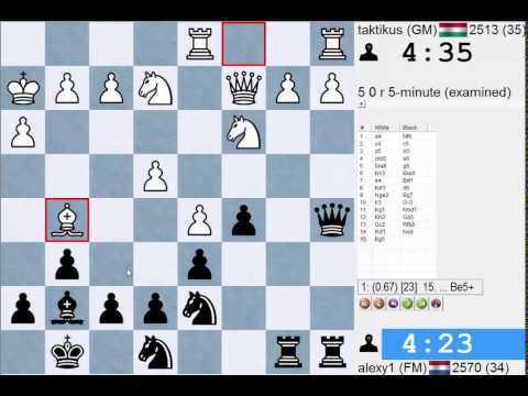 Blitzgame #111: GM taktikus vs FM alexy1 - Live Commentary