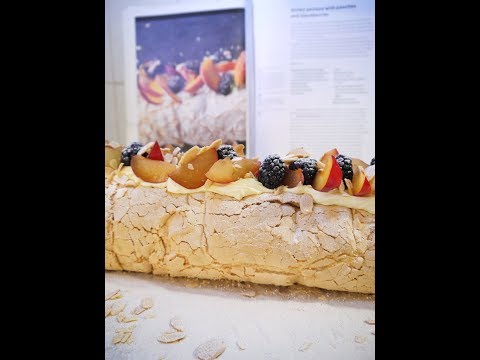 Pavlova Roulade with Plums and Blackberries - Ottolenghi -The Baking German
