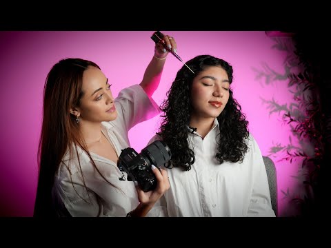 ASMR Perfectionist Photoshoot | Curly Hairstyle, Tingly Outfit Adjustments & Unintentional Triggers