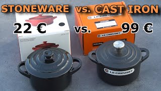 Le Creuset Mini Cocotte STONEWARE vs. enamelled CAST IRON - UNBOXING
