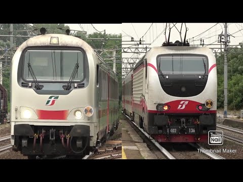 Locomotiva E402b 136 Freccia bianca trenitalia con semipilota Z1A.TreniMisterJazz.