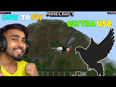 How to fly in Minecraft survival FLY KESE KARE elytra use  #minecraft