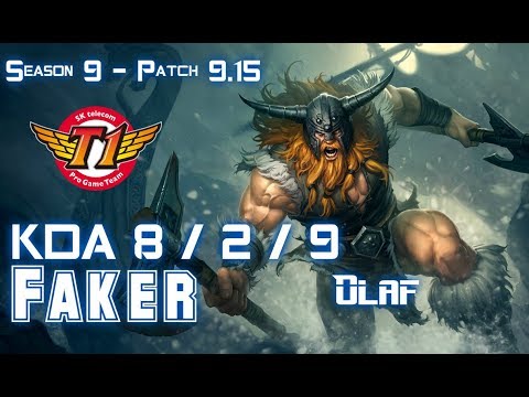 SKT T1 Faker OLAF vs GRAGAS Jungle - Patch 9.15 KR Ranked