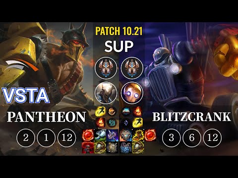 HLE Vsta Pantheon vs Blitzcrank Sup - KR Patch 10.21