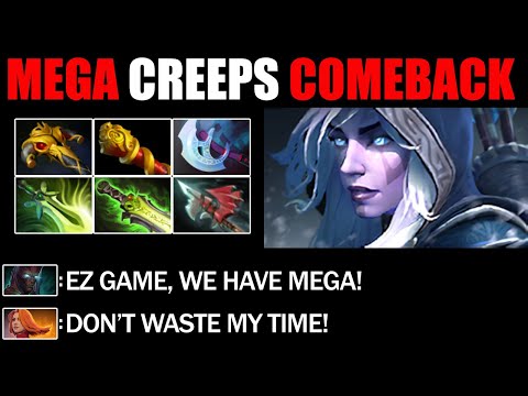 Drow Ranger Mega Creeps Defend - Impossible Comeback Immortal Rank Dota 2