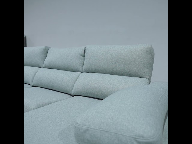 Vídeo relacionado con Sofá Chaise Longue Bob, 3 Plazas, Sofá Esquinero Reversible, Beige
