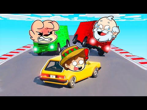 ¡NO me APLASTES PORFAVOR! 😭 COCHES vs SUPER CAMIONES 💥😂 SILVIOGAMER GTA ONLINE