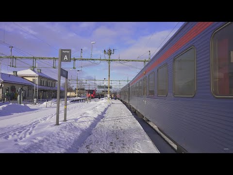 Sweden, Winter train ride from Stockholm to Sala