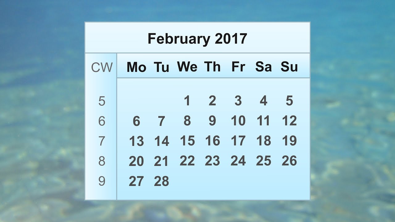 February 2017 Calendar