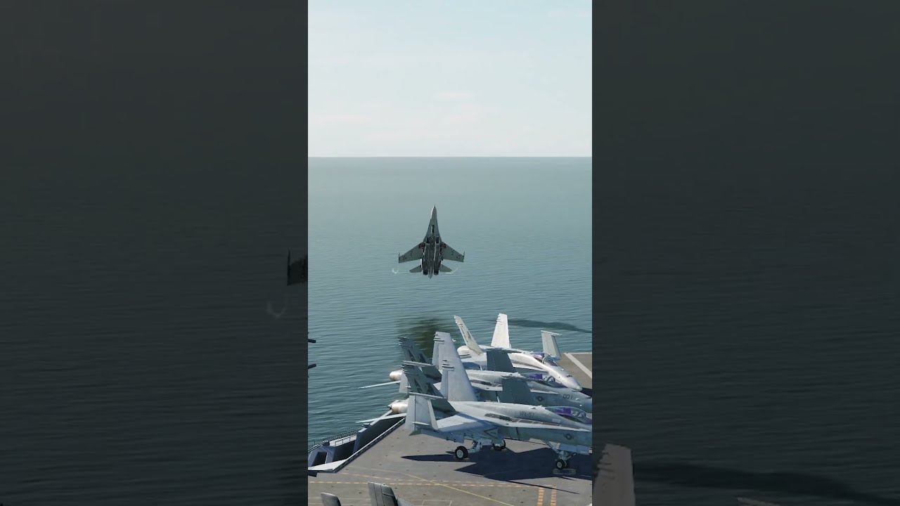 Su-27 Carrier Landing With a Cobra