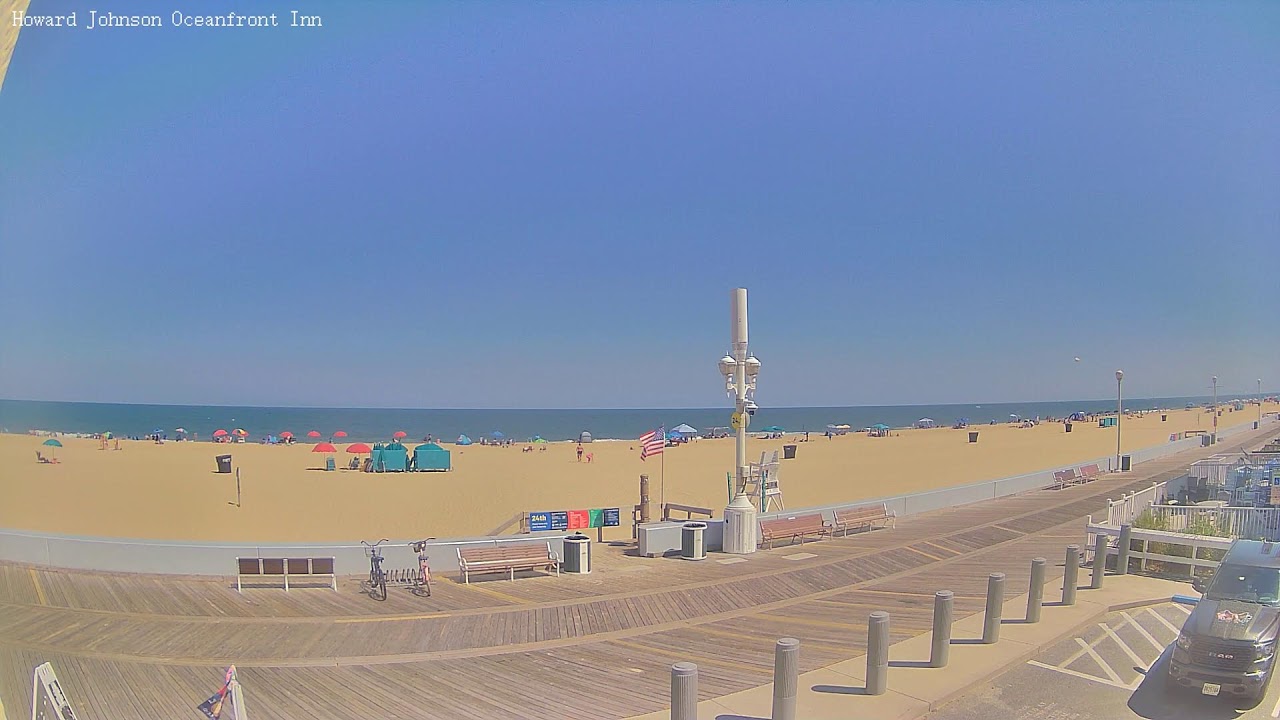 Live webcam view of Ocean City Boardwalk & Beach Cam