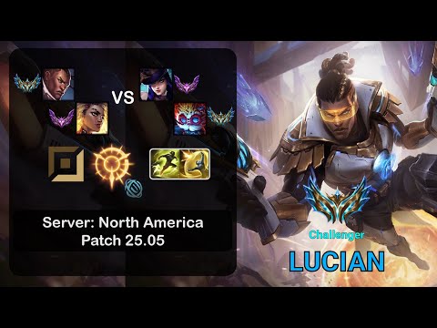 Lucian ADC + Rell vs Caitlyn + Heimerdinger - NA Challenger - Patch 25.05