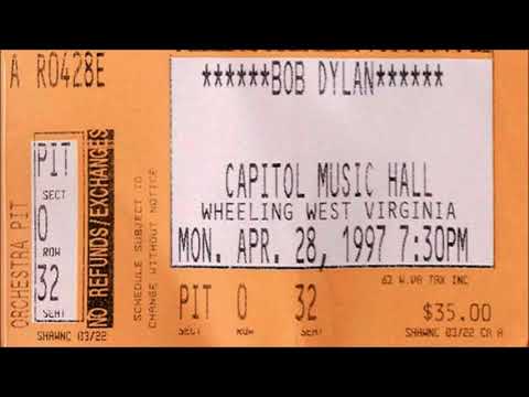 Bob Dylan 1997 Spring Tour of Canada and USA - Capitol Music Hall Wheeling USA 28 April 1997