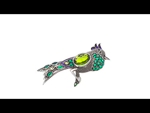 Nicky Butler Multigemstone Sterling Silver "Bird" Brooch