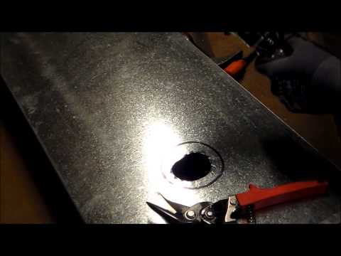 How to Cut a Round Hole in Sheet Metal with Tin Snips or avaiation Snips Part 2 -The Sheet Metal Kid