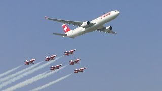 preview picture of video 'AIR14 Payerne – Patrouille Suisse & Airbus A330'