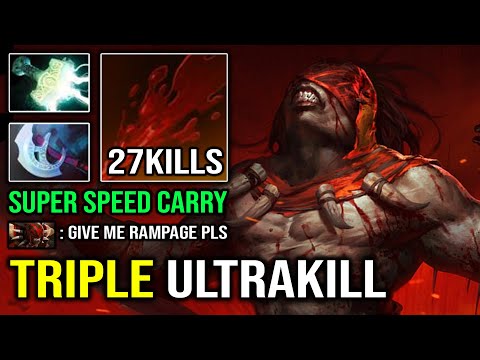 WTF 3x Triple Ultrakills Bloodseeker 100% OP Max Speed Carry 10Min Godlike EPIC Dota 2