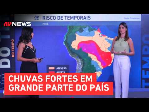 Previsão do Tempo: Corredor de umidade espalha alerta para temporais no Brasil nesta terça (10)