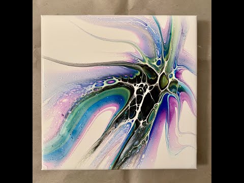 Sea Creature Bloom, Swipe and Tilt (Fluid Art) Painting