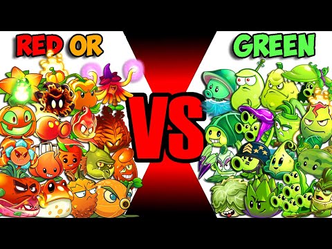 All Plants Team RED-ORANGE vs GREEN - Who Will Win? - PVz 2 Team Plant vs Team Plant
