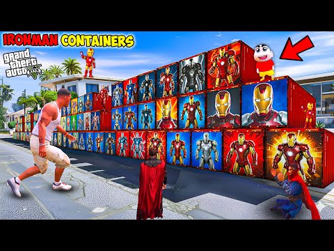 Franklin And Ironman Opening Ironman Containers With Avengers in GTA 5