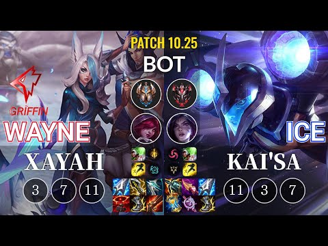 GRF Wayne Xayah vs Ice Kai'Sa Bot - KR Patch 10.25