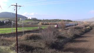 preview picture of video 'ADtranz IC 55 approaching Livadia station (4/1/2014)'