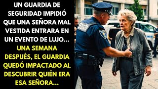UN GUARDIA DE SEGURIDAD IMPIDIÓ QUE UNA SEÑORA MAL VESTIDA ENTRARA EN UN EVENTO DE LUJO...