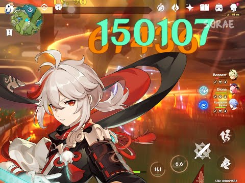 Main DPS Kazuha 100k damage! Showcase and build