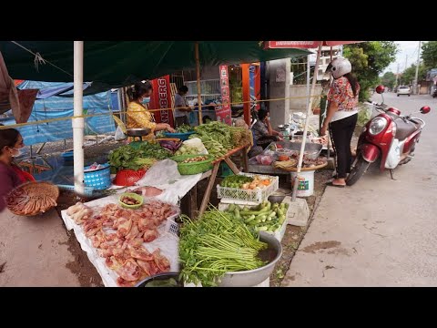 Amazing Street Food in My Area Lockdown On 13th Days - Walking Tour Evening Food Market @ Russey Keo