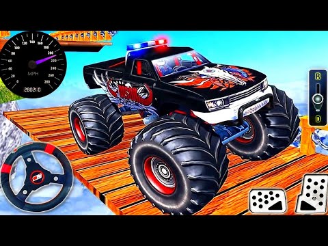POLICE MONSTER TRUCK STUNTS 💥 Mega Ramp Extreme Racing | Android Gameplay