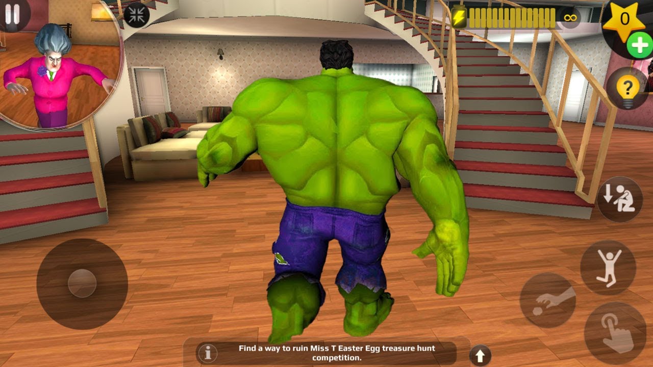 HULK Enter In Miss T House - Scary Teacher 3D New Prank Funny Android game