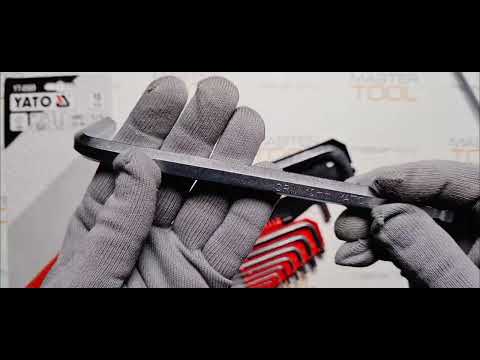 Ключі 6-гранні Г-подібні з кульовим наконечником YATO: Cr-V, М 2-12 мм, 10 шт. [6/36]