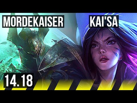 MORDEKAISER & Seraphine vs KAI'SA & Rakan (ADC) | 58k DMG, 65% winrate, 14/6/18 | NA Master | 14.18