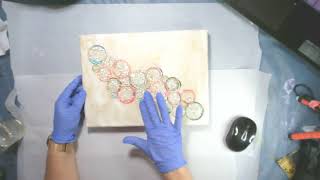Making Circles with Alcohol Ink - Part 3 - Adding Crushed Glass - #YT100Challenge