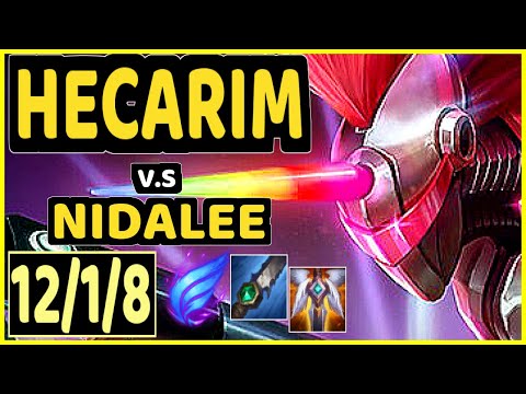 SKEANZ (HECARIM) vs NIDALEE - 12/1/8 KDA JUNGLE GAMEPLAY - EUW Ranked MASTER