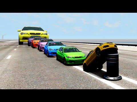 Giant & Small Cars Vs Bollards - BeamNg.drive 🔥