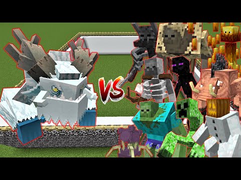 Frostmaw vs All Mutant Mob [Minecraft Mob Battle]