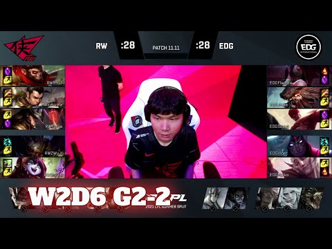EDG vs RW - Game 2 | Week 2 Day 6 LPL Summer 2021 | Edward Gaming vs Rogue Warriors G2