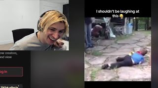 xQc Dies Laughing at a Kid Hurting Himself