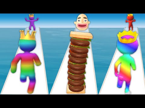 GIANT RUSH vs SANDWICH RUNNER vs SIZE UP: RUN RACE 3D COLOR - Triple Games