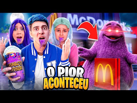 WE TOOK THE GRIMACE SHAKE AND HE APPEARED IN REAL LIFE! the worst happened* (GRIMACE SHAKE)