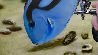 Painting in Textures & Starting the Blue Tang!