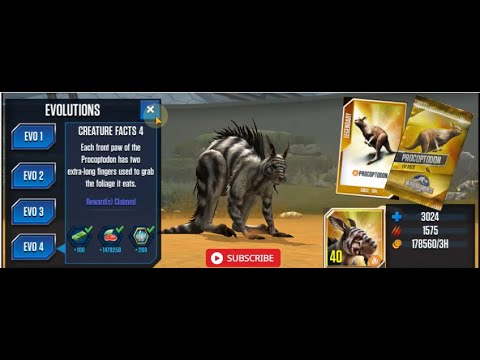 OMG !! PROCOPTODON LVL 40 !! Jurassic World the Game [Full HD]