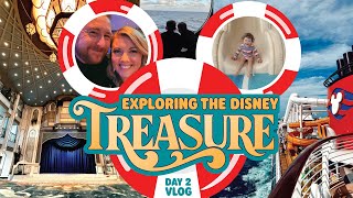 🚢 Disney Treasure Cruise Day 2 | 🔍 Exploring the Ship & Relaxing Sea Day! 🌊✨